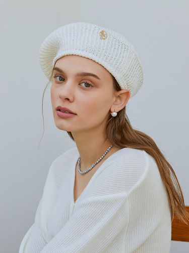 ANC Gold Logo Knit Beret_Iv - ANOETIC - Modalova