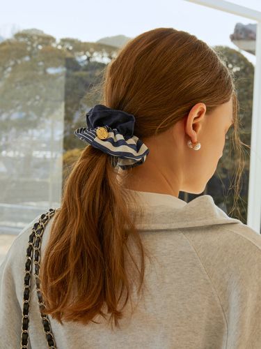 ANC Stripe Denim Scrunchie_2 Colors - ANOETIC - Modalova