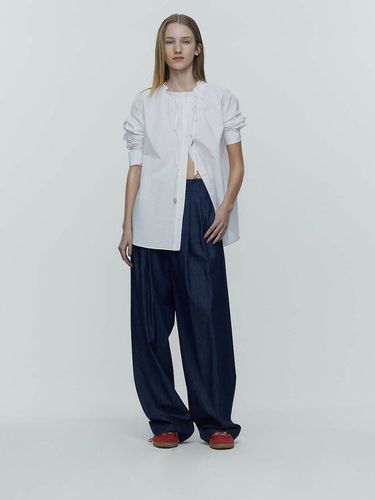 Drawstring Neck Shirt _White - L’H.A.S - Modalova