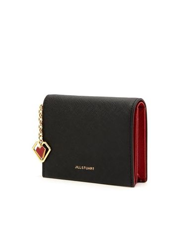 Saffiano Leather Charm Half Wallet_Black - JILLSTUART - Modalova