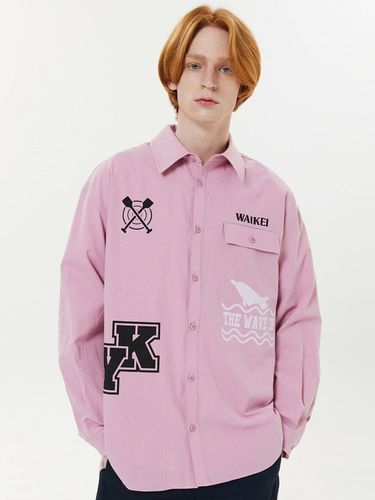 Graphic Oversized Shirt_Pink - WAIKEI - Modalova