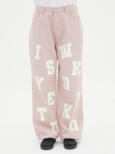 Logo Printing Wide Pants_Pink - WAIKEI - Modalova