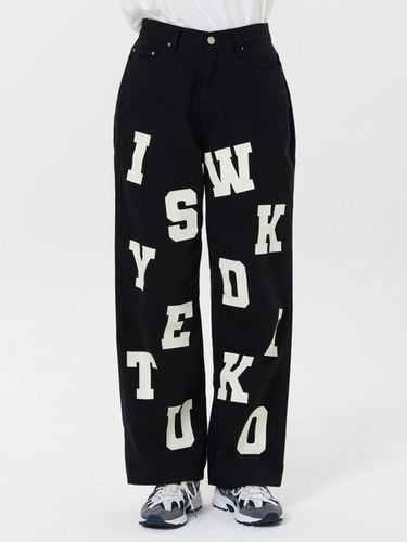 Logo Printing Wide Pants_Black - WAIKEI - Modalova