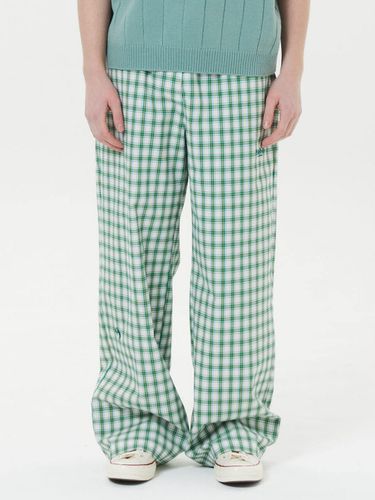 Wide Check Banding Pants_Green - WAIKEI - Modalova