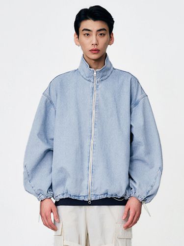 Washed Denim Zip-Up Jacket_Blue - Lagrange - Modalova