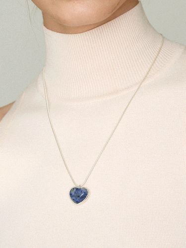 Heart Natural Agate Necklace_ Blue - THE PART OF - Modalova