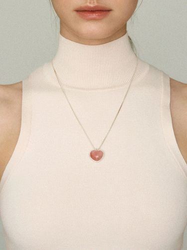 Heart Natural Agate Necklace_ Red - THE PART OF - Modalova