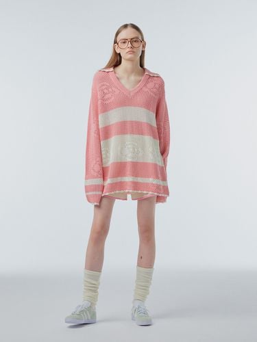 Oversized Jacquard Sweater_Pink - INSTANTFUNK - Modalova