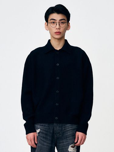 Lambswool Collared Cardigan - Black - Lagrange - Modalova