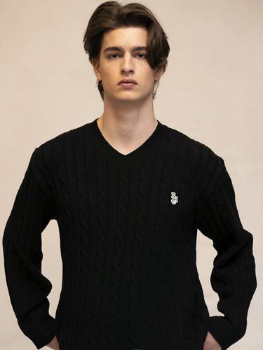 Wimbledon V-Neck Cable Knit Sweater _ - ROYAL CLUB HOLIDAY - Modalova