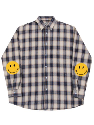 Elbow Dot Smile Oversized Plaid Shirt - GRAVER - Modalova