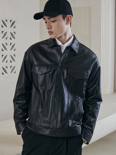 Real Lambskin Jean Jacket_Black - LeftSeoul - Modalova