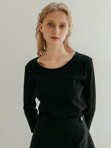 Oval Neck T-shirt - Black - Laminez - Modalova