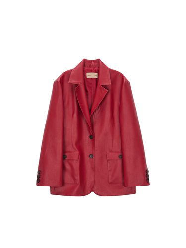 Faux Leather Single Jacket_Red - Matin Kim - Modalova