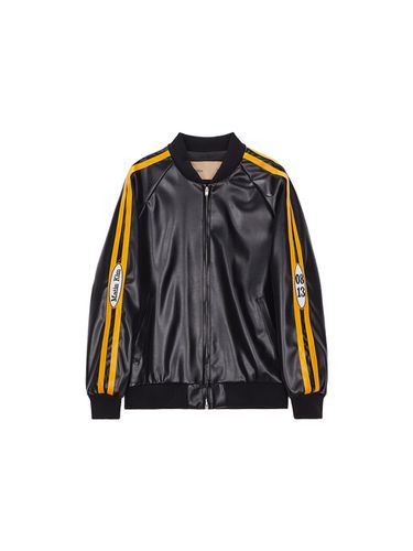 Faux Leather Stadium Jumper_Black - Matin Kim - Modalova