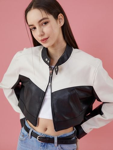 Crop-Overfit Mild Leather Rider Jacket - KOLEAT - Modalova