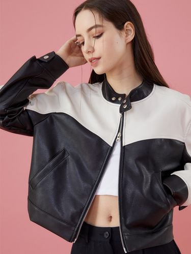 Crop-Overfit Mild Leather Rider Jacket - KOLEAT - Modalova