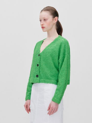 Button Down Fuzzy Knit Cardigan - RE RHEE - Modalova