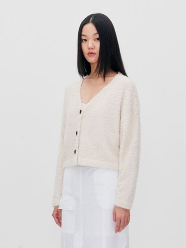 Button Down Fuzzy Knit Cardigan _ - RE RHEE - Modalova