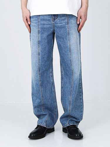 Relaxed Fit Front Seam Washed Denim Pants - KND - Modalova