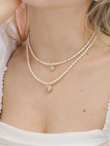 Love Heart Pearl Necklace - OOV - Modalova