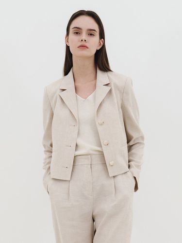 Single Cropped Linen Jacket [] - MIND BRIDGE women - Modalova