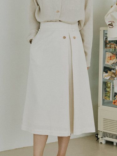 Button Skirt [Natural] - malen - Modalova