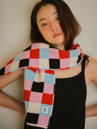 Multi Color Block Wool Muffler - DAUGHTER - Modalova