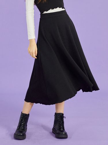 Knit Semi Flare Midi Long Skirt - KOLEAT - Modalova