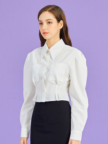 Crop Slim Puff Shirt_White - KOLEAT - Modalova