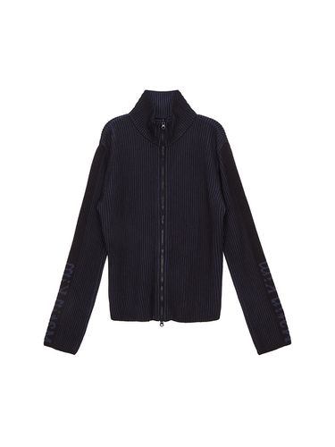 Sleeve Point Zip-Up Cardigan_Black - Matin Kim - Modalova