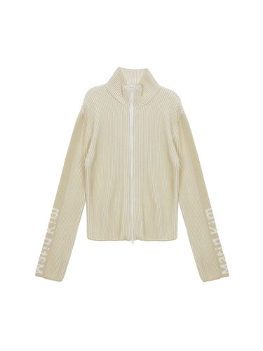 Sleeve Point Zip-Up Cardigan - Matin Kim - Modalova