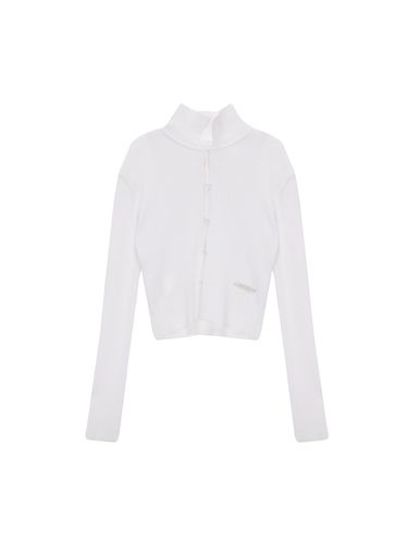 Airy Button Collar Cardigan_White - Matin Kim - Modalova