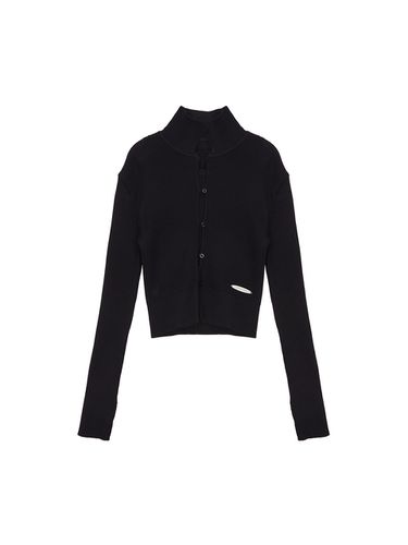 Airy Button Collar Cardigan_Black - Matin Kim - Modalova