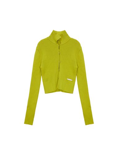 Airy Button Collar Cardigan_Lime - Matin Kim - Modalova