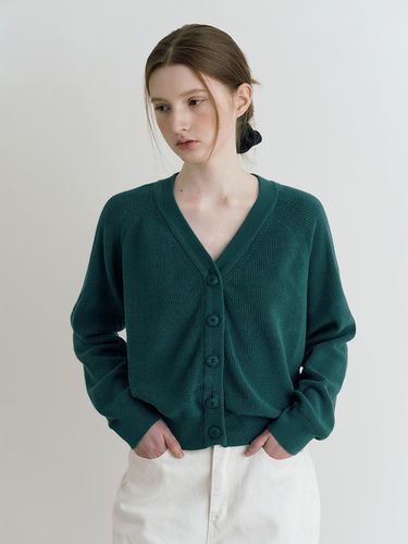 Hazzi V-neck Knit Cardigan _ Green - ADAUL - Modalova