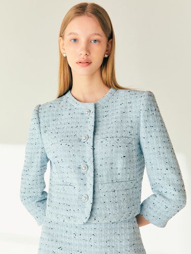 Brielle Cropped Tweed Jacket _Minty Blue - BAU by Bride And You - Modalova