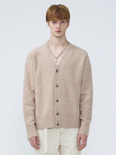 Hairy Wool Cardigan Pale Beige - MARTINPLAN - Modalova