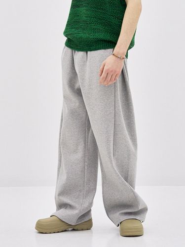 Side Tuck Wide Sweatpants_Melange Gray - BASEMOMENT - Modalova