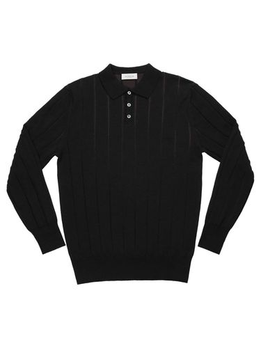 Reverse Combination Polo Knit Pullover [] - SORTIE - Modalova