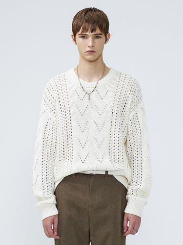 Leaf Patterned Knit Pullover - MARTINPLAN - Modalova