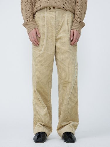 Wide-Leg Corduroy Trousers Beige - MARTINPLAN - Modalova