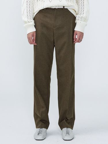 Oblique Pleated Trousers Brown - MARTINPLAN - Modalova