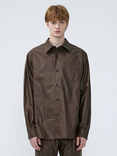 Incision Coated-Cotton Shirt Brown - MARTINPLAN - Modalova