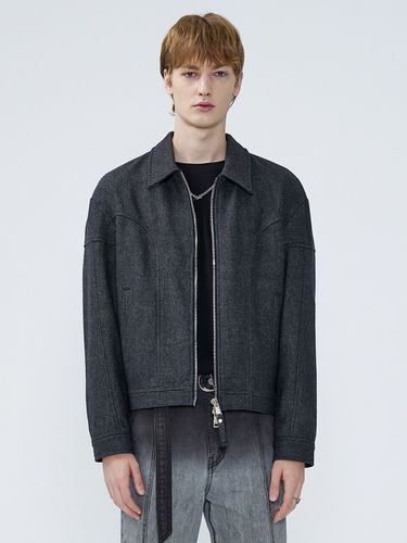 Wool Zip Blouson _ Grey - MARTINPLAN - Modalova