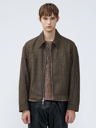 Wool Zip Blouson _ Brown - MARTINPLAN - Modalova