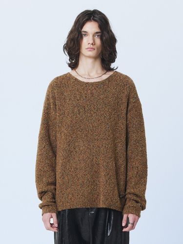 U Neck Boucle Knit - Brown - MARTINPLAN - Modalova