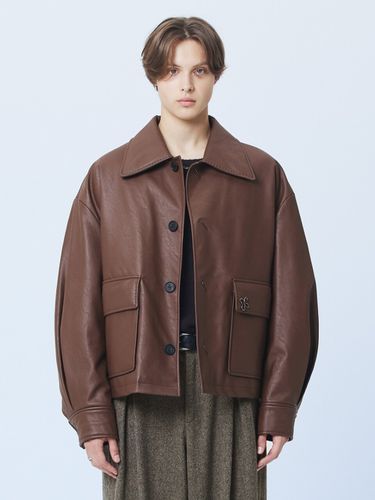 Alpha Leather Jumper_Brown - MARTINPLAN - Modalova