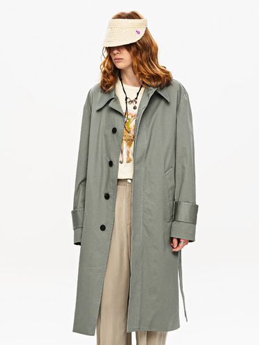 Belted Balmacaan Trench Coat_Khaki - MARTINPLAN - Modalova