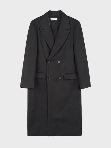 Double Over Long Coat_Black - LIEU HOMME - Modalova